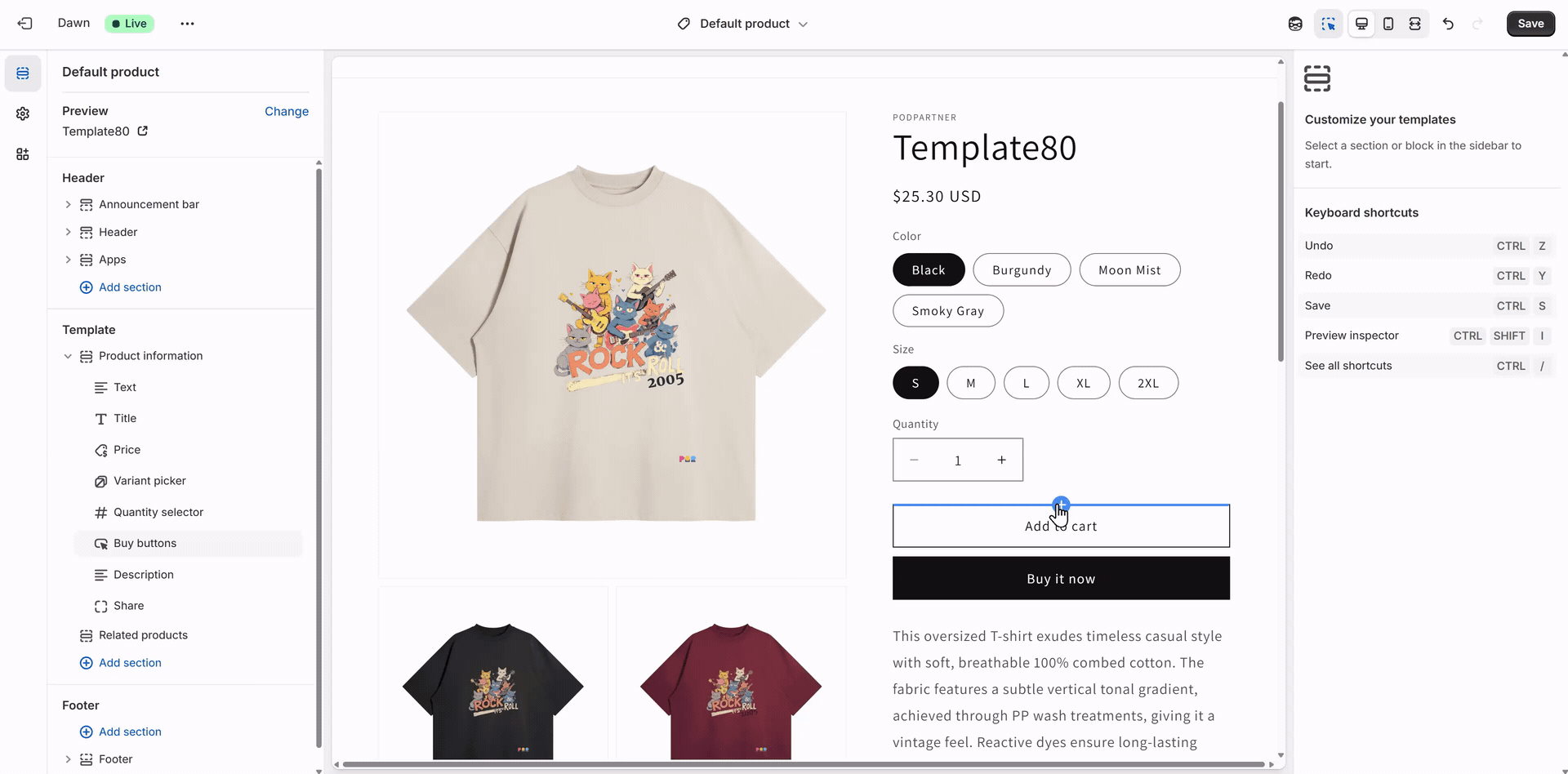 Add PODpartner Customizer app