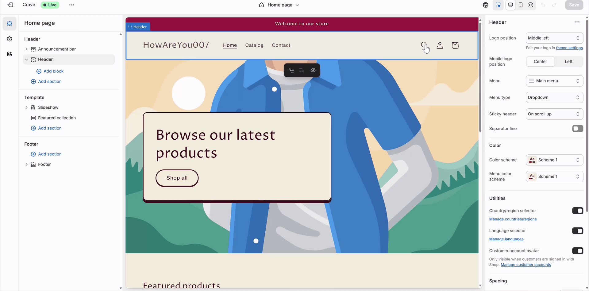Navigate to the product template