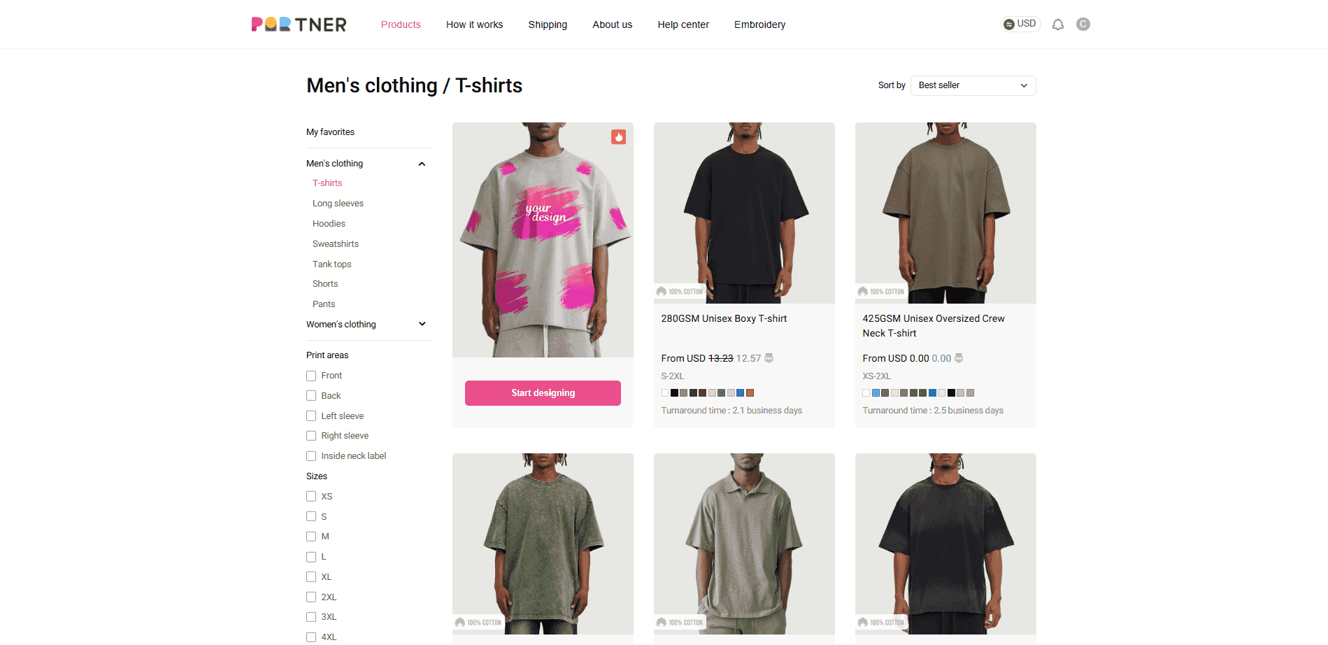 select your product - podpartner customization