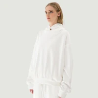 420GSM Unisex Snap Collar Hoodie - thumbnail image 3