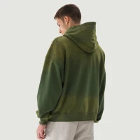 440GSM Unisex Sun Faded Distressed Full-zip Hoodie - thumbnail image 2