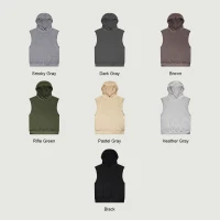 380GSM Unisex Oversized Washed Sleeveless Hoodie - thumbnail image 3