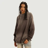 260GSM Unisex Oversized Sun Faded Long Sleeve Top - thumbnail image 3