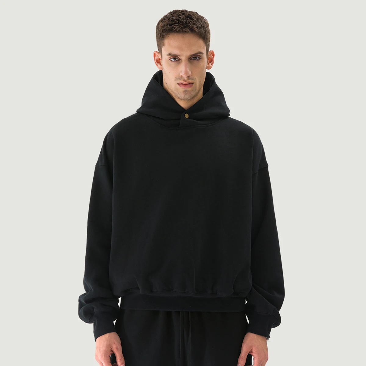 380GSM Unisex Single Snap Brushed Fleece Hoodie - main image