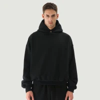 380GSM Unisex Single Snap Brushed Fleece Hoodie - thumbnail image 1