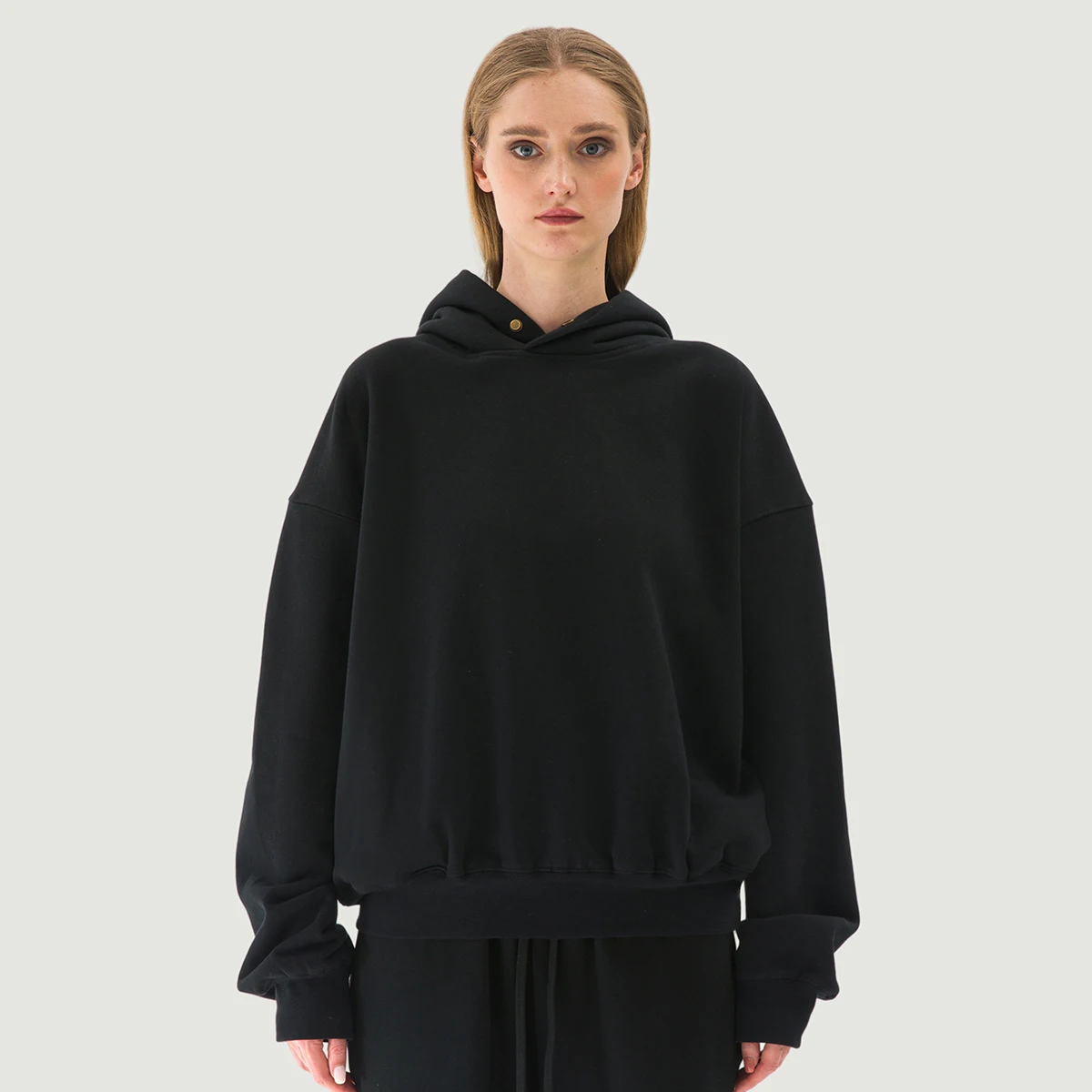 380GSM Unisex Single Snap Brushed Fleece Hoodie - main image
