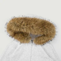 380GSM Women's Faux Fur Trim Full-Zip Hoodie - thumbnail image 3