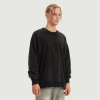 380GSM Unisex Heavyweight Oversized Side Slit Faded Sweatshirt - thumbnail image 3