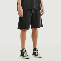 350GSM Unisex Raw Hem Washed Sweat Shorts - thumbnail image 3