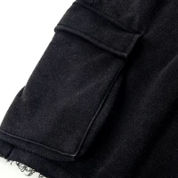 320GSM Unisex Snow Wash Raw Hem Cargo Shorts - thumbnail image 6