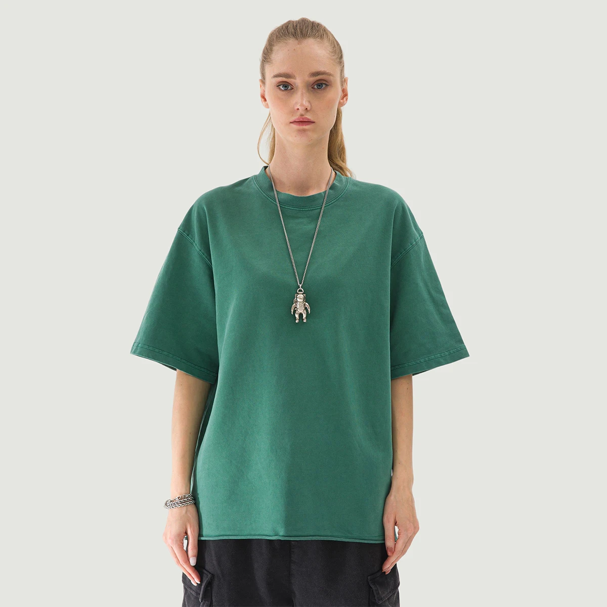 260GSM Unisex Faded Raw Hem T-shirt - main image