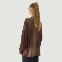 260GSM Unisex Oversized Sun Faded Long Sleeve Top - thumbnail image 2