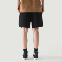 360GSM Unisex Clipped Corner Washed Sweat Shorts - thumbnail image 2