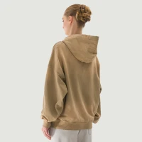 440GSM Unisex Sun Faded Distressed Full-zip Hoodie - thumbnail image 2
