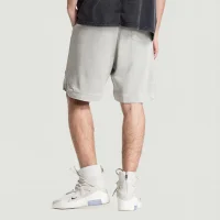 360GSM Unisex Clipped Corner Washed Sweat Shorts - thumbnail image 2