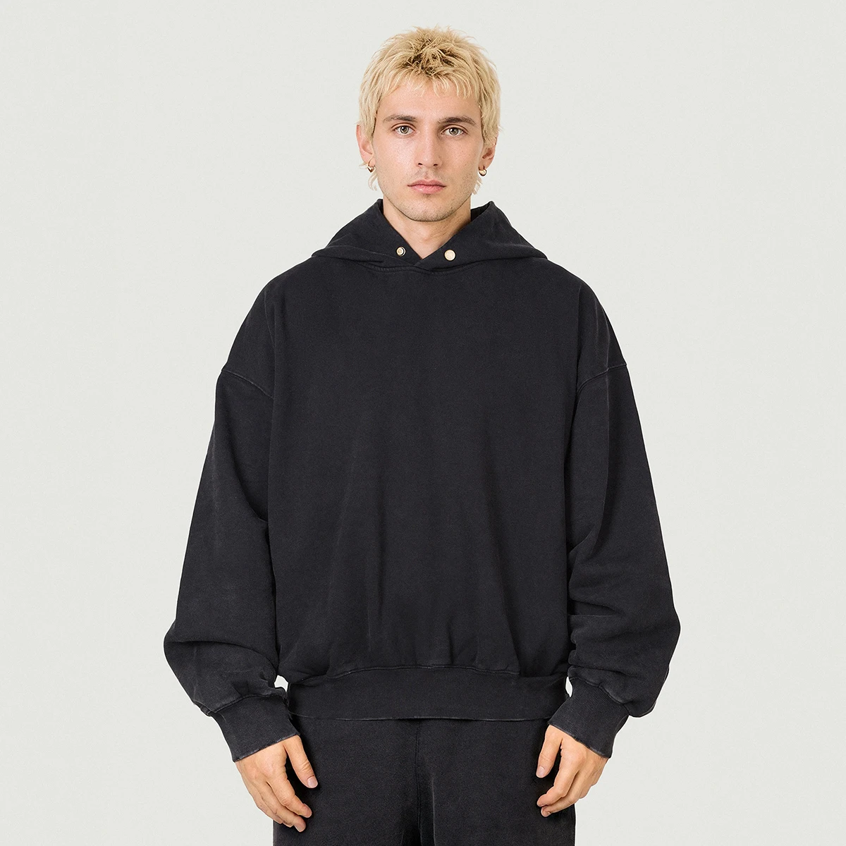 420GSM Unisex Snap Collar Hoodie - main image