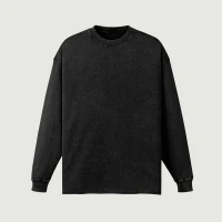 260GSM Unisex Raw Hem Faded Long Sleeve T-shirt - thumbnail image 1