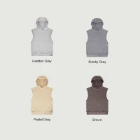 380GSM Unisex Oversized Washed Sleeveless Hoodie - thumbnail image 3