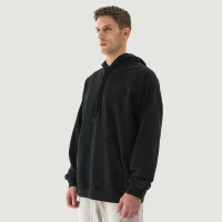 380GSM Unisex Washed Drawstring Hoodie - thumbnail image 3