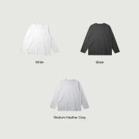 210GSM Unisex Classic Crew Neck Long Sleeve Top - thumbnail image 2