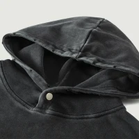 380GSM Unisex Snow Wash Snap Collar Hoodie - thumbnail image 4