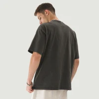 285GSM Unisex Oversized Washed Crew Neck T-shirt - thumbnail image 2
