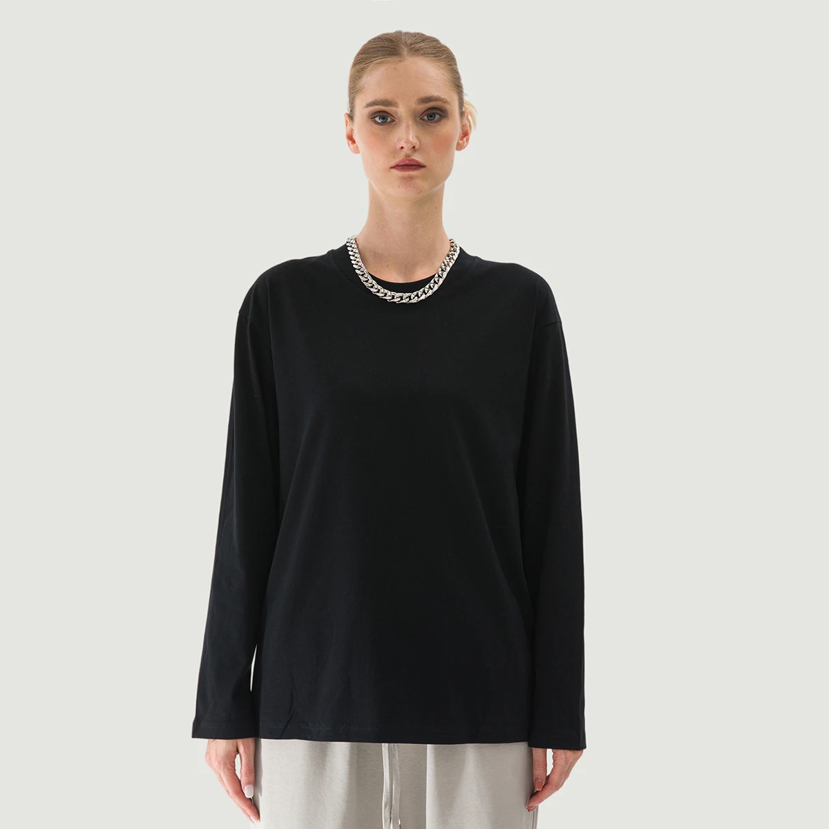 220GSM Unisex Crew Neck Long Sleeve T-shirt - main image