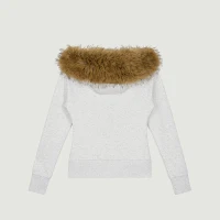 380GSM Women's Faux Fur Trim Full-Zip Hoodie - thumbnail image 2