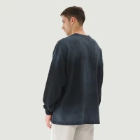 260GSM Unisex Oversized Sun Faded Long Sleeve Top - thumbnail image 2