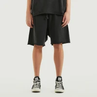 350GSM Unisex Raw Hem Washed Sweat Shorts - thumbnail image 1