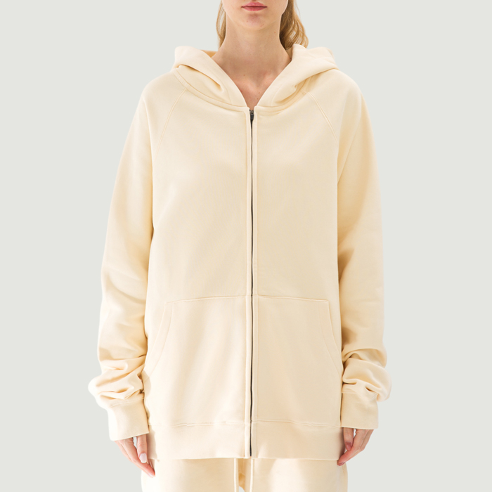 380GSM Unisex Heavyweight Brushed Fleece Full-zip Hoodie