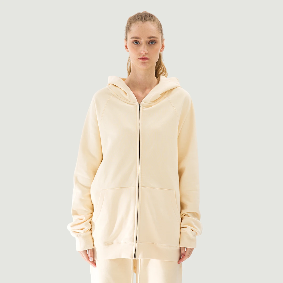 380GSM Unisex Heavyweight Brushed Fleece Full-zip Hoodie - main image