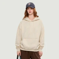 380GSM Unisex Fleece-lined Drawstring Hoodie - thumbnail image 1
