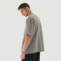 260GSM Unisex Faded Raw Hem T-shirt - thumbnail image 2