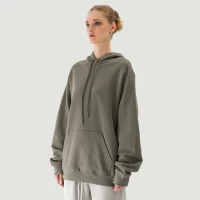 380GSM Unisex Brushed Fleece Drawstring Hoodie - thumbnail image 3