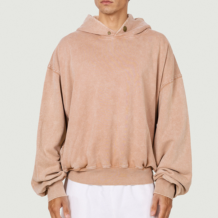 420GSM Unisex Snap Collar Snow Wash Hoodie - VoteCustom Edition