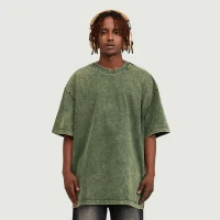 285GSM Unisex Oversized Snow Wash T-shirt - thumbnail image 1
