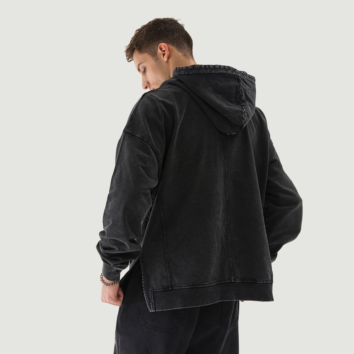 Unisex Washed Slit Hem Turtleneck Hoodie | PODpartner