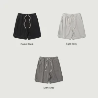 360GSM Unisex Clipped Corner Washed Sweat Shorts - thumbnail image 4