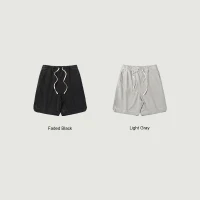 360GSM Unisex Clipped Corner Washed Sweat Shorts - thumbnail image 3