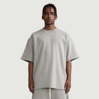 260GSM Unisex Faded Raw Hem T-shirt - thumbnail image 1