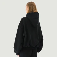 380GSM Unisex Single Snap Brushed Fleece Hoodie - thumbnail image 2