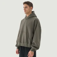 380GSM Unisex Brushed Fleece Boxy Hoodie - thumbnail image 3