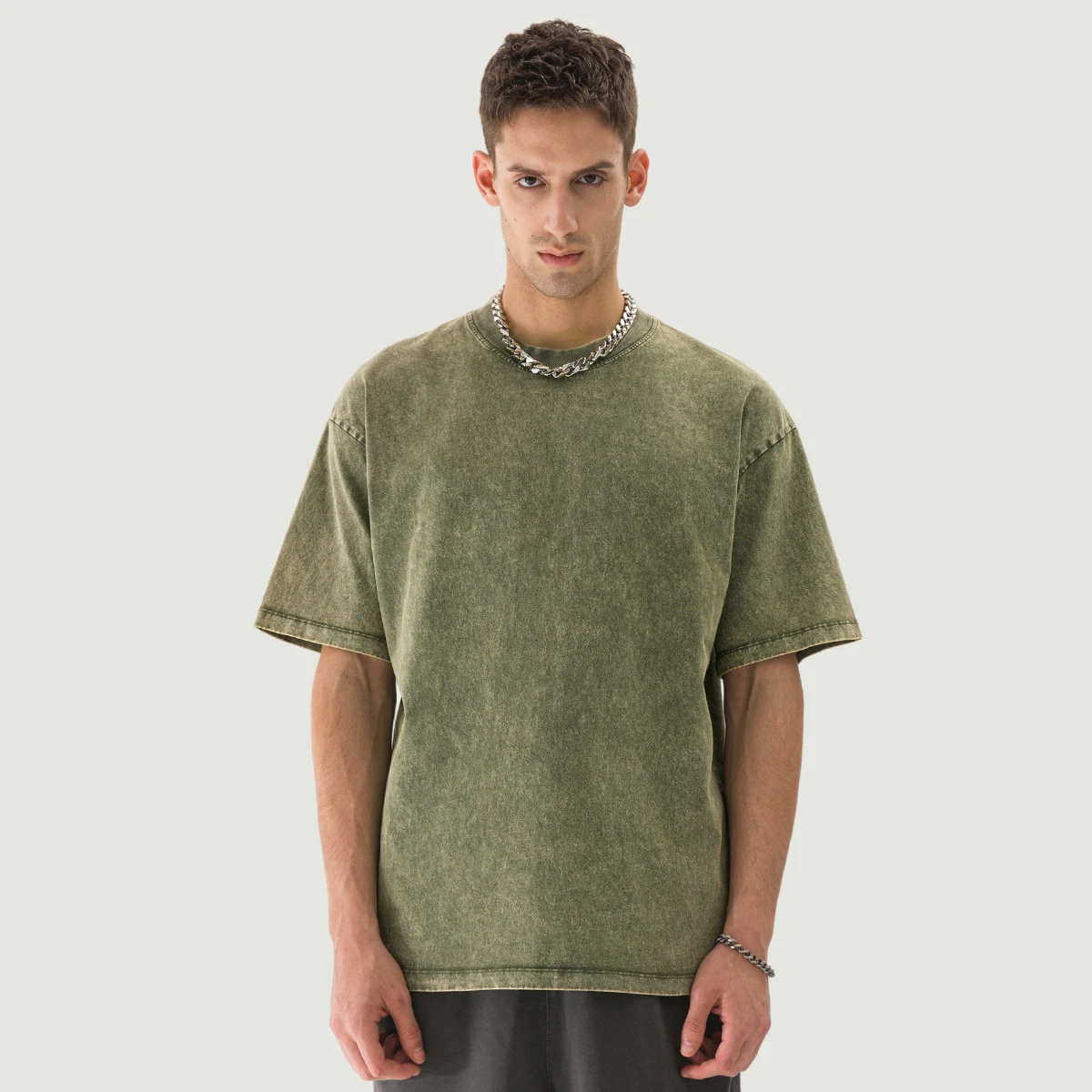 285GSM Unisex Oversized Snow Wash T-shirt - main image