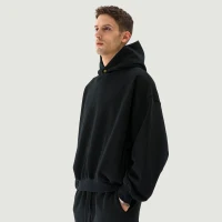 380GSM Unisex Single Snap Brushed Fleece Hoodie - thumbnail image 3