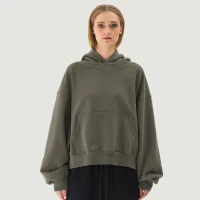 380GSM Unisex Brushed Fleece Boxy Hoodie - thumbnail image 1
