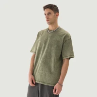 285GSM Unisex Oversized Snow Wash T-shirt - thumbnail image 3