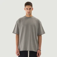 260GSM Unisex Faded Raw Hem T-shirt - thumbnail image 1