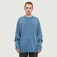 290GSM Unisex Reverse Seam Washed Long Sleeve T-shirt - thumbnail image 1