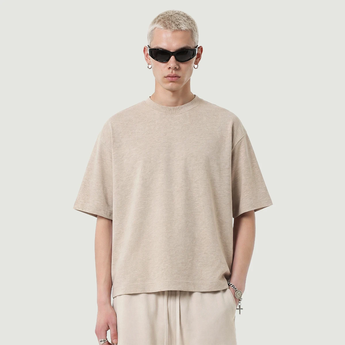 255GSM Unisex Boxy Fit Solid Color Tee - main image